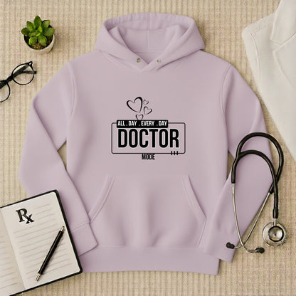 "All Day Doctor Mode" Heart Graphic Premium Hoodie