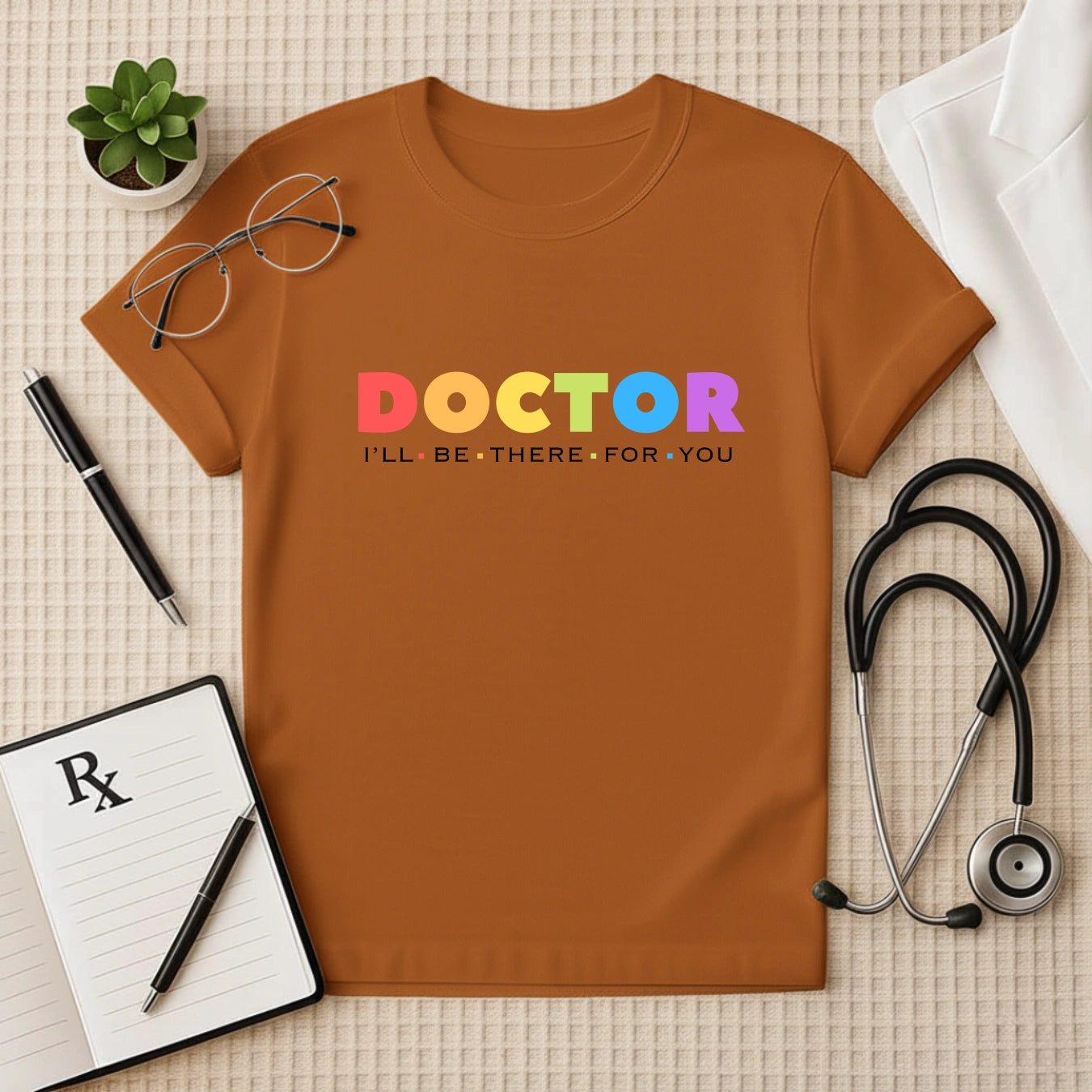 Colorful DOCTOR Logo T-Shirt: Vibrant Medical Tee