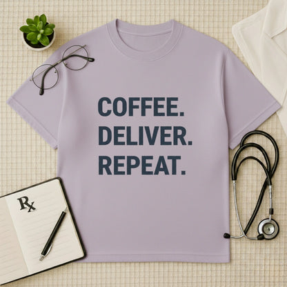 Coffee Deliver Repeat Oversized T-Shirt