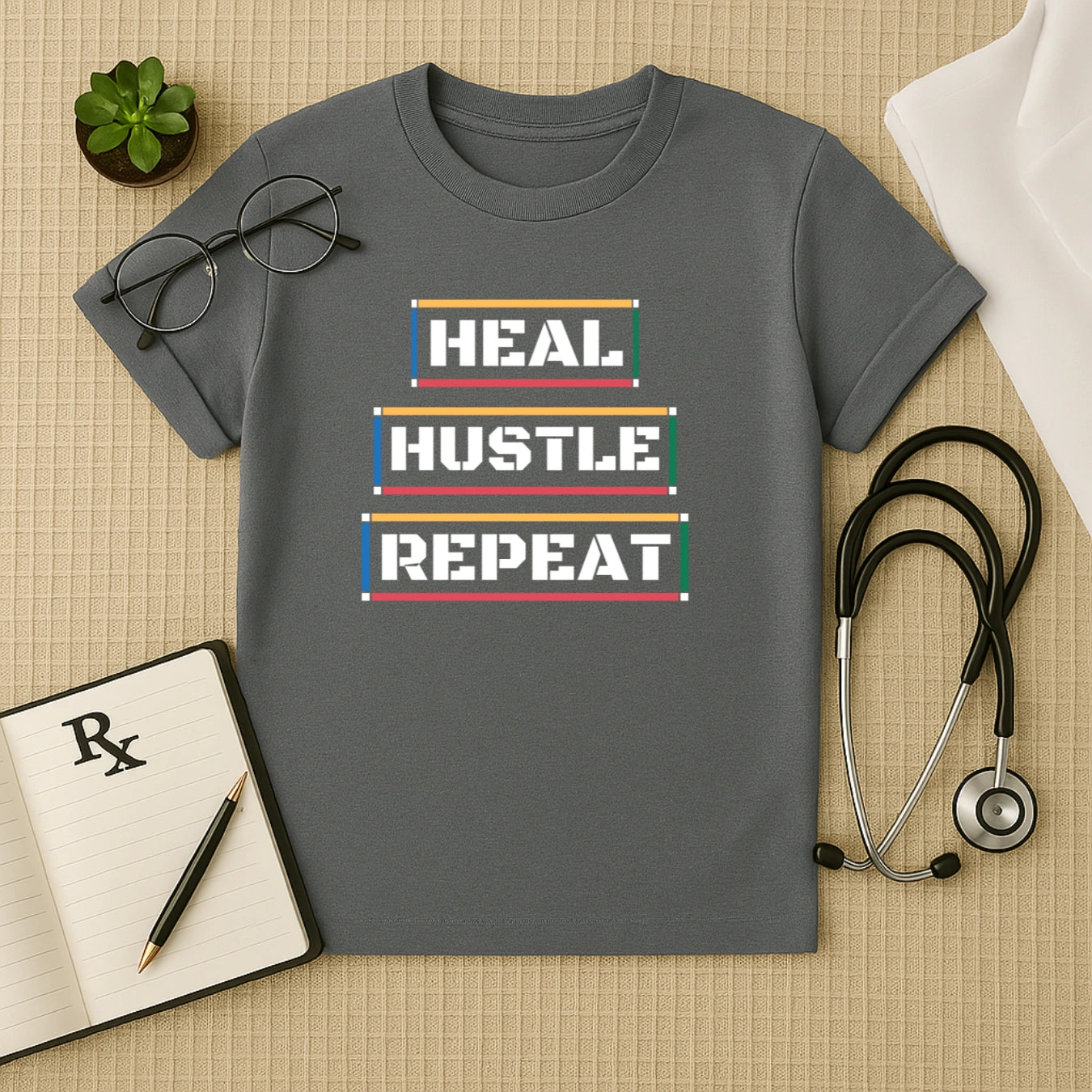 Heal Hustle Repeat: Doctor's Grind T-Shirt