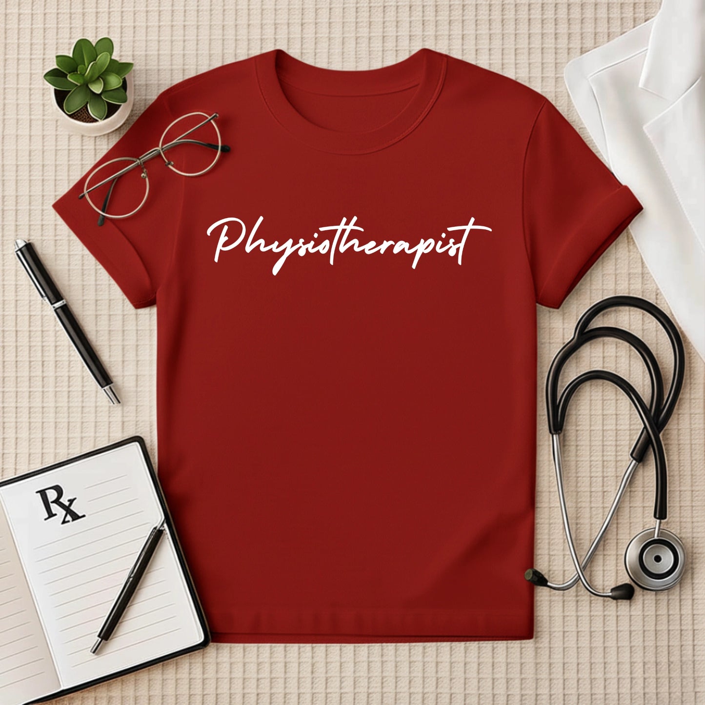 Physiotherapist: Elegant Script Medical Doctor T-Shirt