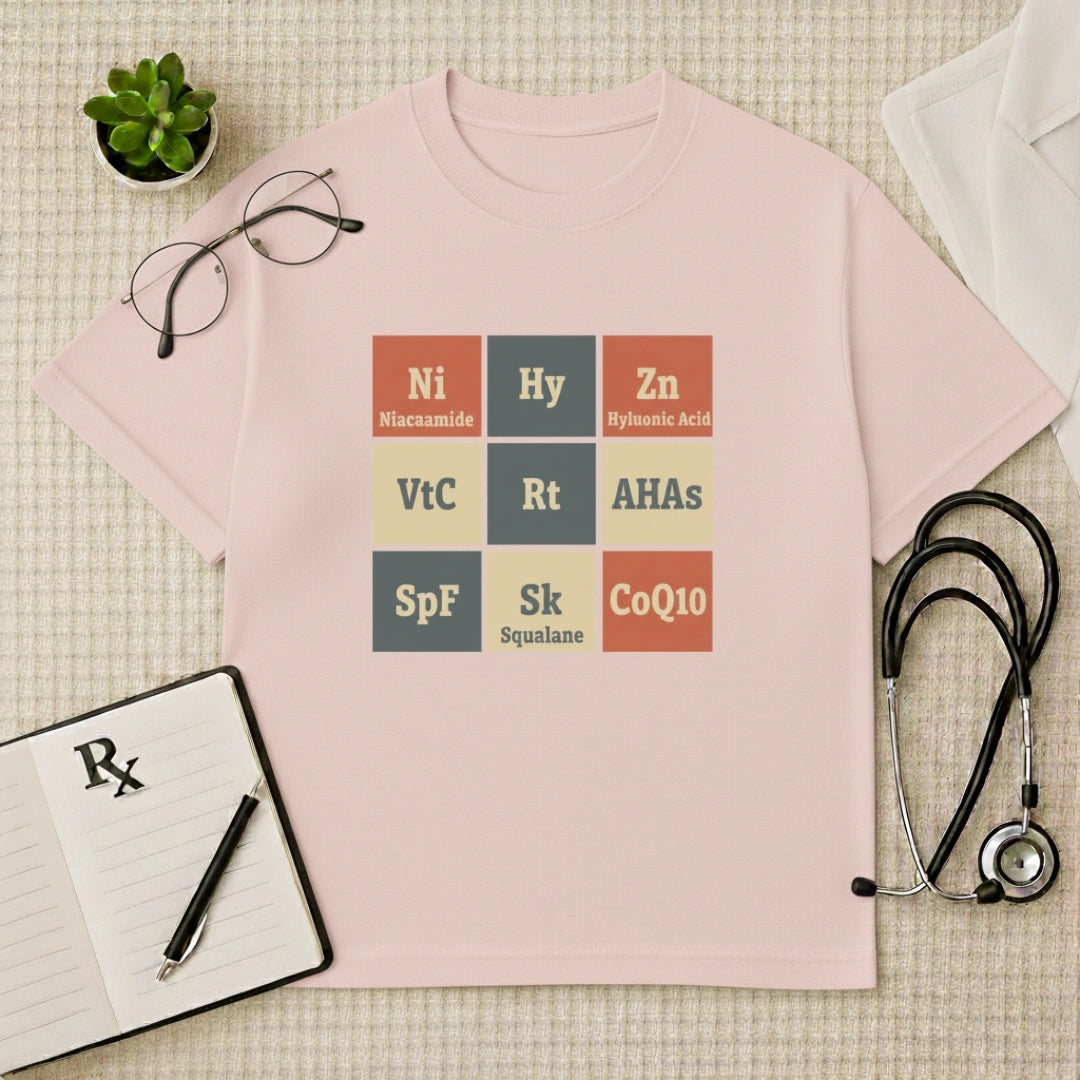 Skincare Elements Periodic Oversized T-Shirt
