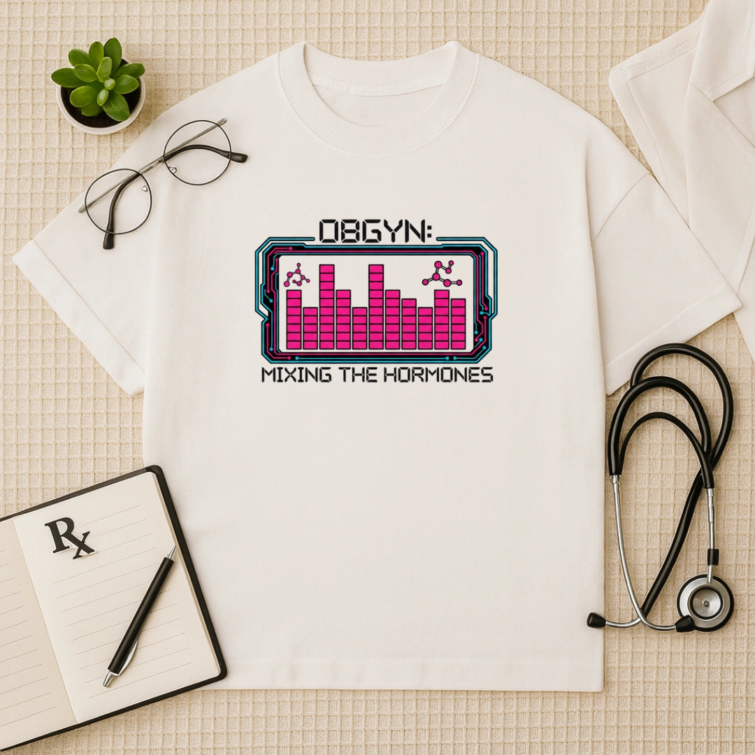 OBGYN Hormones Oversized T-shirt: Mixing the Science Tee