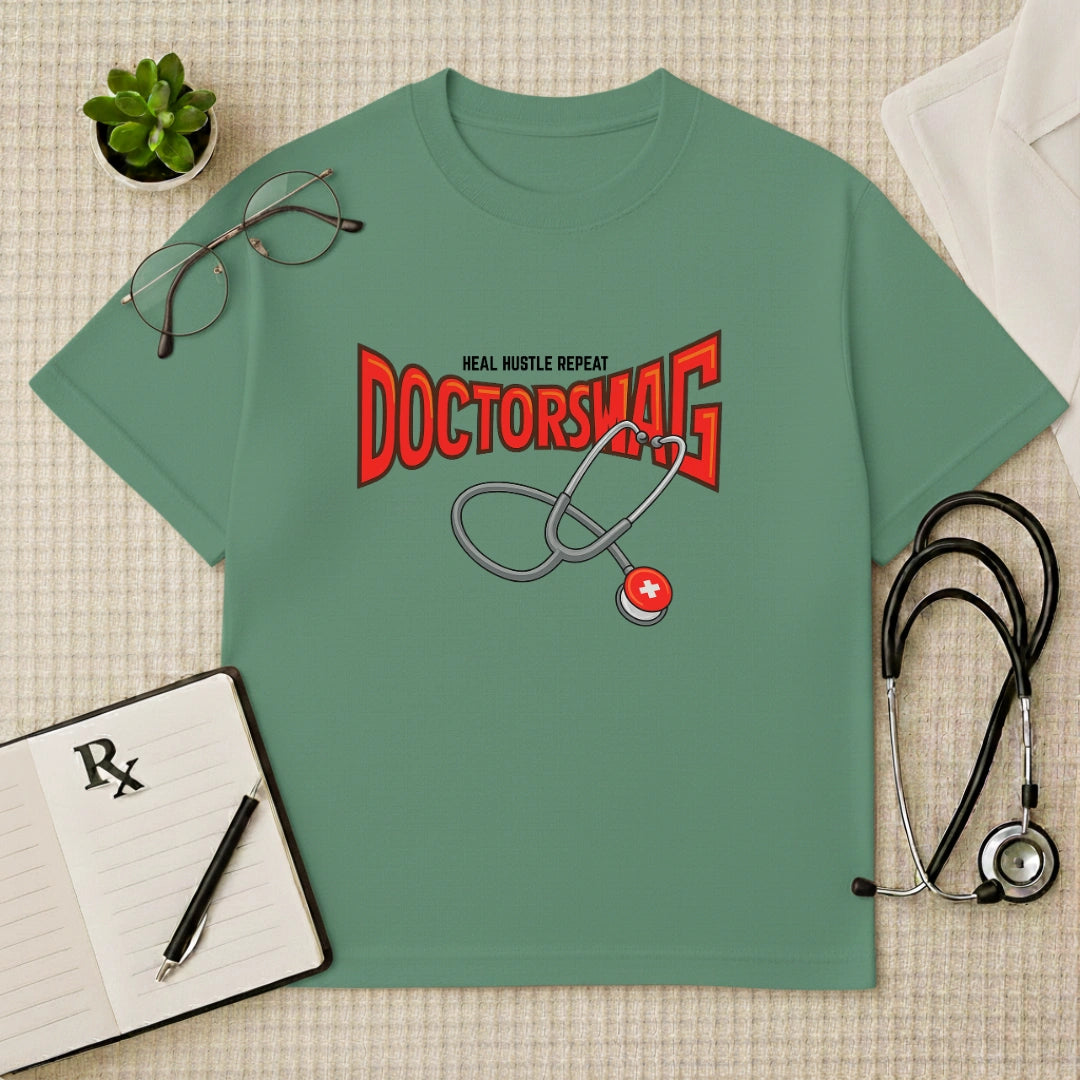Doctorswag Oversized T-shirt: Heal Hustle Repeat Tee
