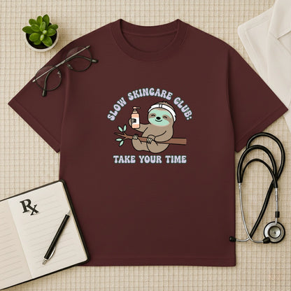 Slow Skincare Club Sloth Oversized T-Shirt