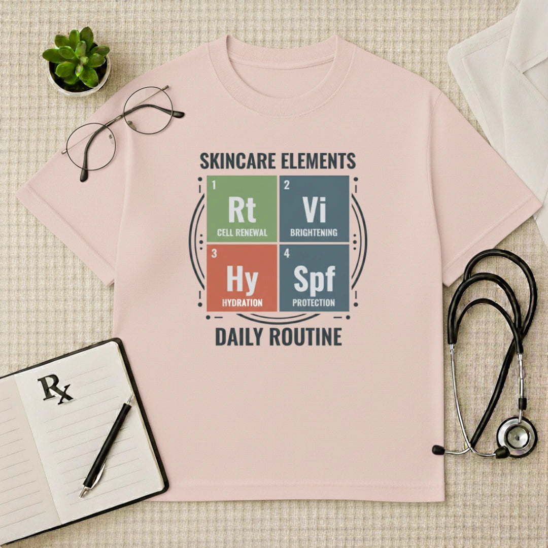 Skincare Elements Daily Routine Oversized T-Shirt