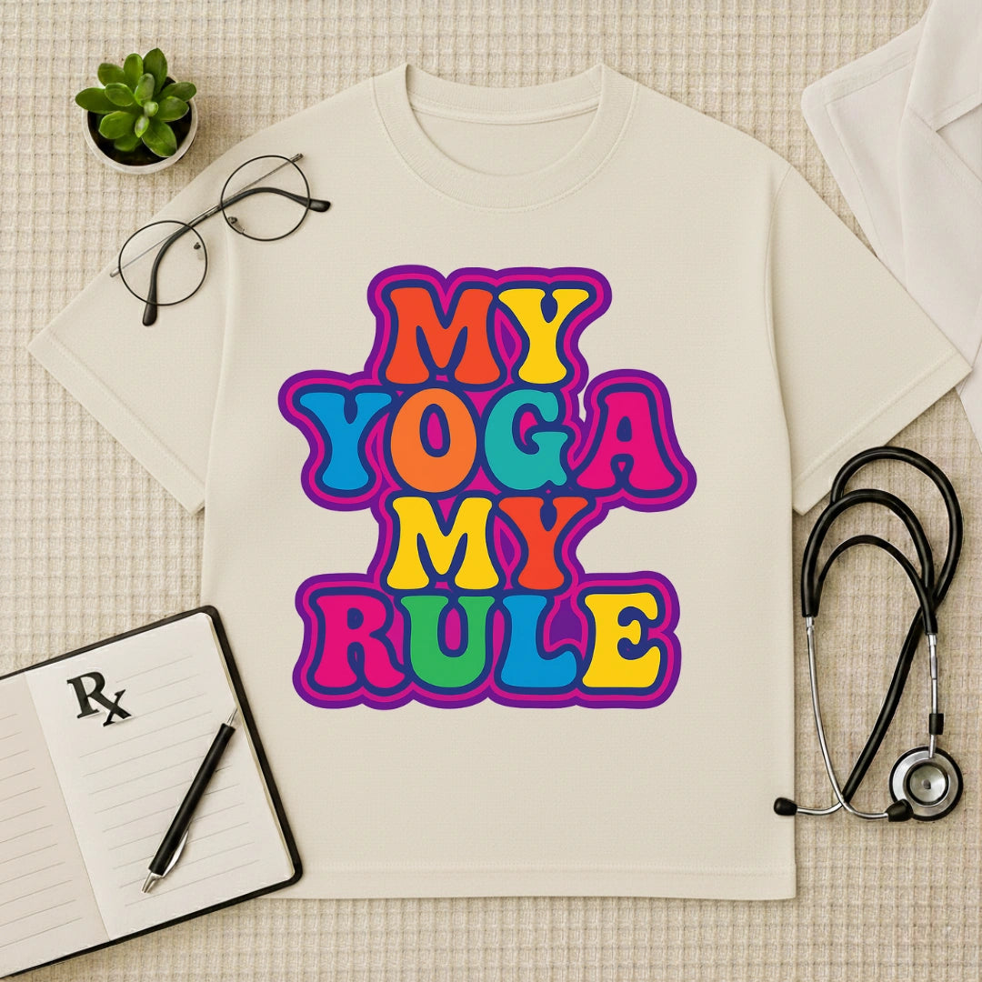 "My Yoga My Rule" Retro Graphic Oversized T-Shirt