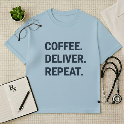 Coffee Deliver Repeat Oversized T-Shirt