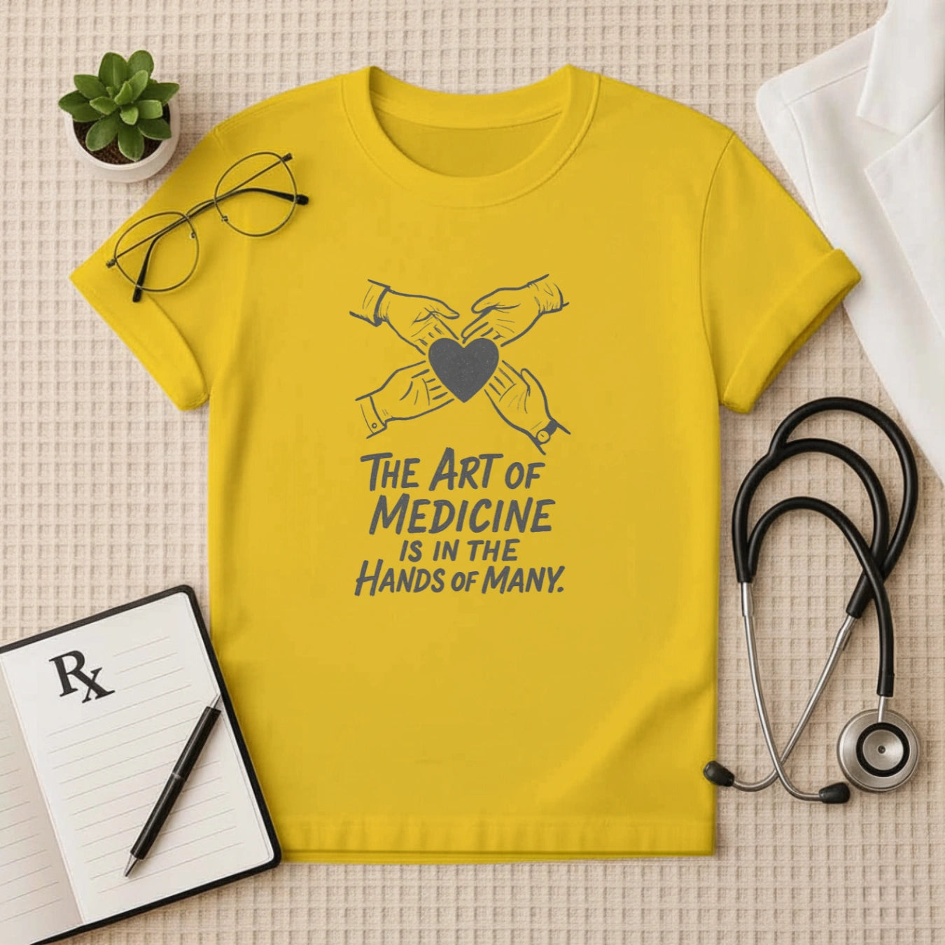 The Art of Medicine T-Shirt | Hands of Many | Unisex Healthcare Tee