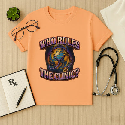 Who Rules the Clinic? – Bold Unisex Doctor T-shirt for Medical Pros