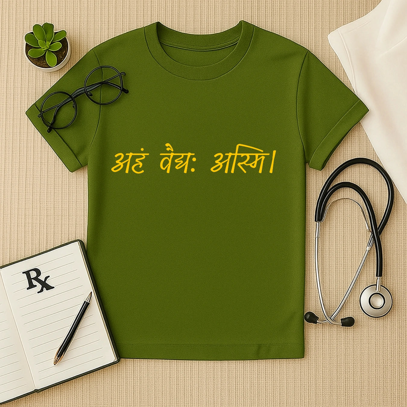 अहं वैद्यः अस्मि:  Doctor T-Shirt For True Healers