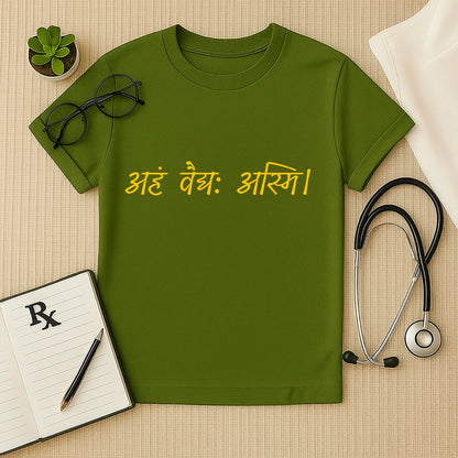 अहं वैद्यः अस्मि:  Doctor T-Shirt For True Healers