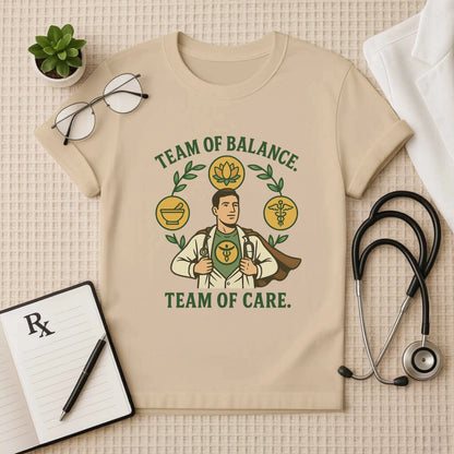 Team of Balance T-Shirt | Unisex Ayurveda Tee for Wellness Staff
