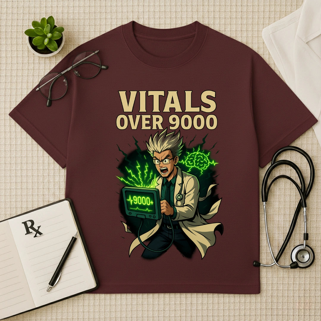 Vitals Over 9000  Anime Doc Swag Oversized Tee