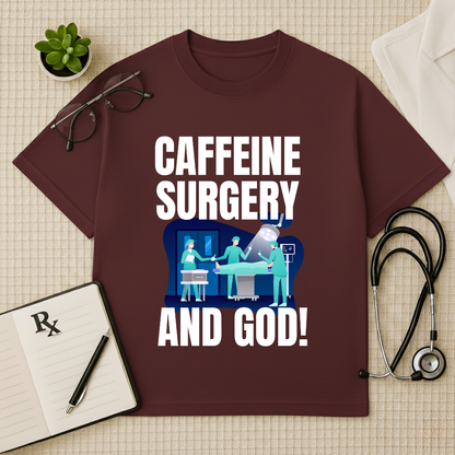 Caffeine Surgery Humor Doctor Oversized T-Shirt