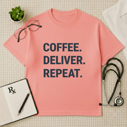 Coffee Deliver Repeat Oversized T-Shirt