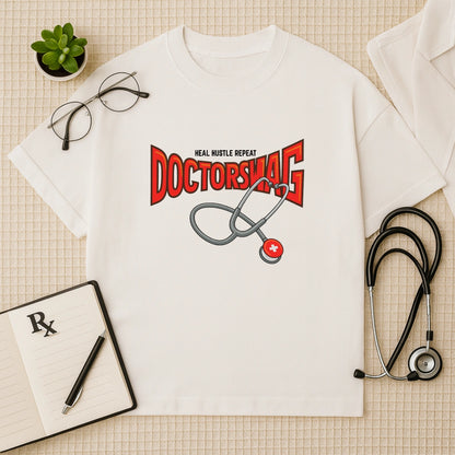 Doctorswag Oversized T-shirt: Heal Hustle Repeat Tee