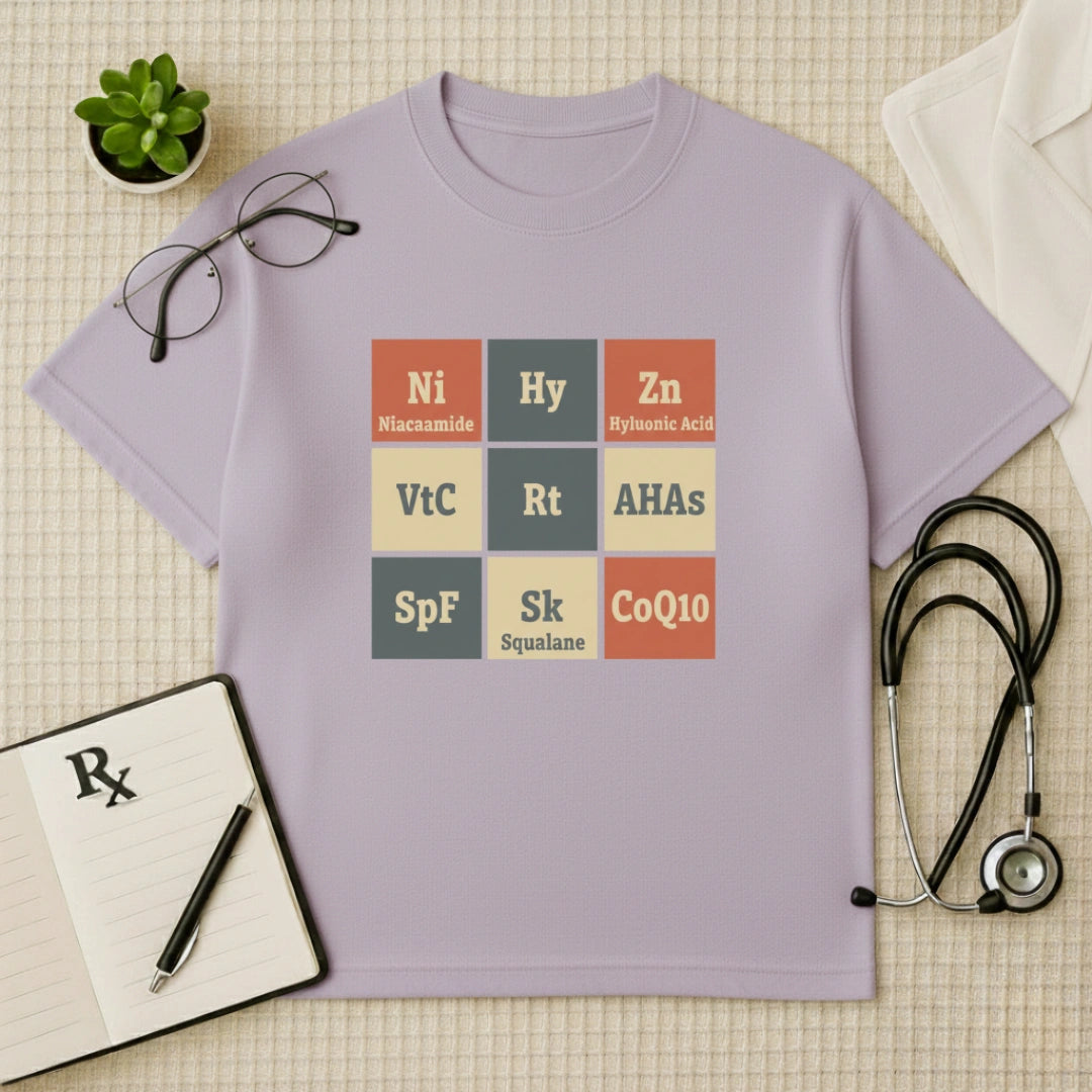 Skincare Elements Periodic Oversized T-Shirt