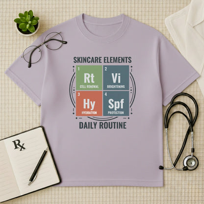 Skincare Elements Daily Routine Oversized T-Shirt