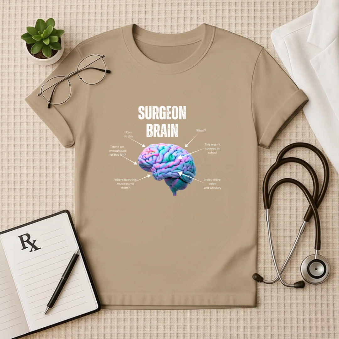 Surgeon Brain Funny Anatomy Doctor T-Shirt
