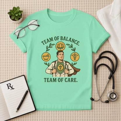 Team of Balance T-Shirt | Unisex Ayurveda Tee for Wellness Staff