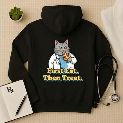 "First Eat. Then Treat." Premium Doctor Oversized Hoodie