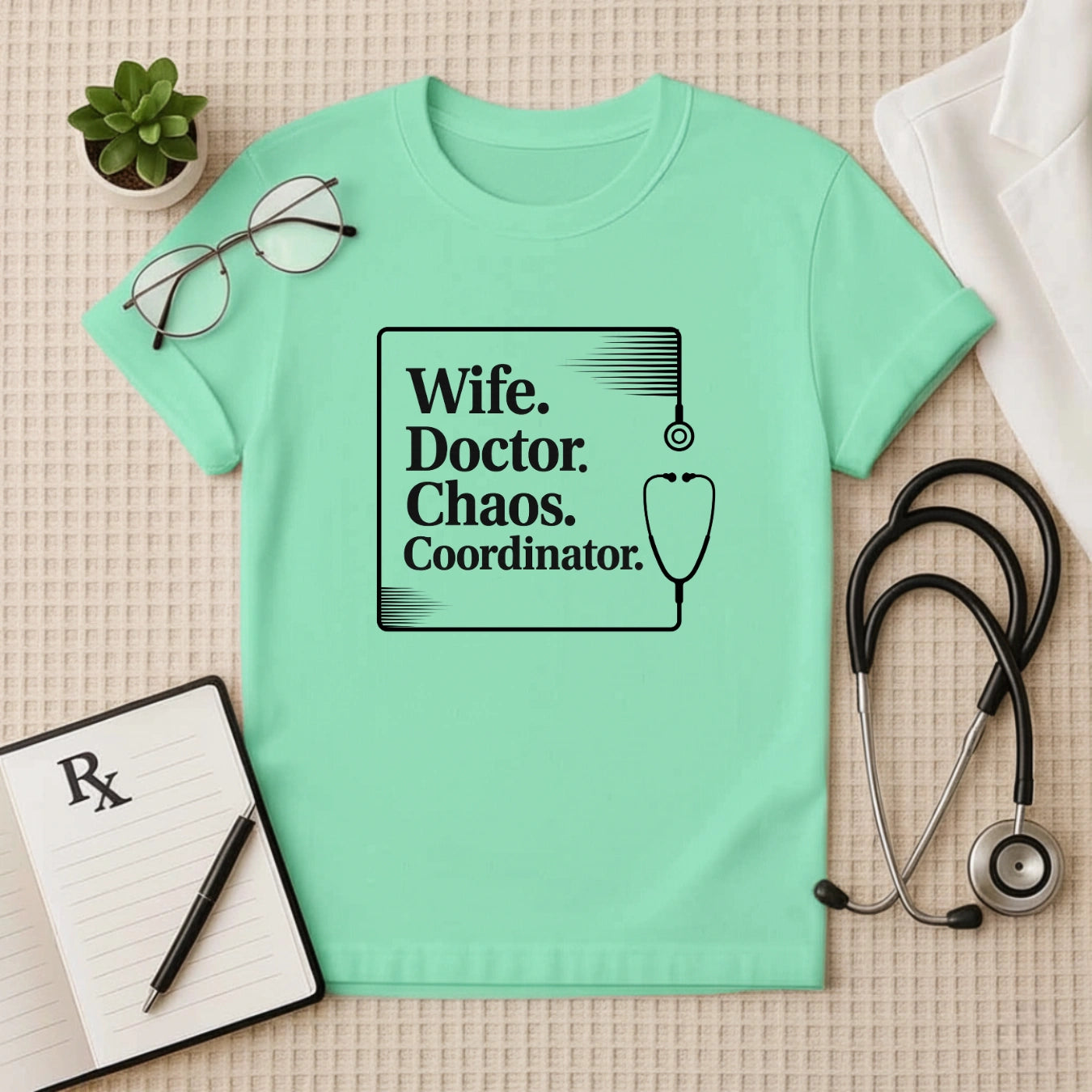 Wife. Doctor. Chaos. Coordinator. Female Doctor T-Shirt
