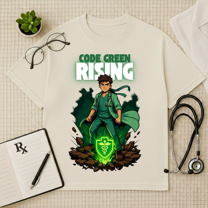 Code Green Rising Anime Doctor Oversized T-Shirt