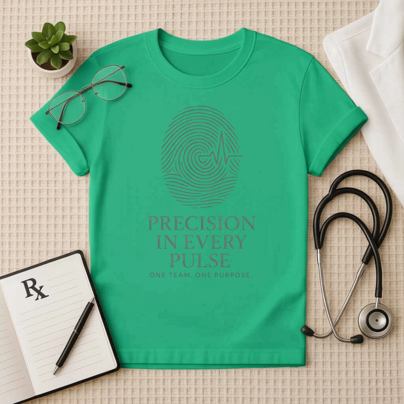 Precision in Every Pulse T-Shirt | Unisex Medical Team Crew Tee