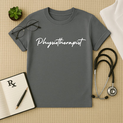 Physiotherapist: Elegant Script Medical Doctor T-Shirt