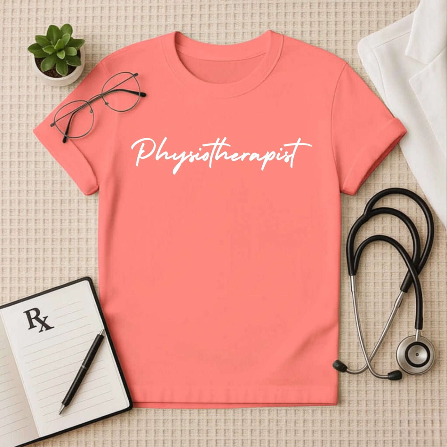 Physiotherapist: Elegant Script Medical Doctor T-Shirt