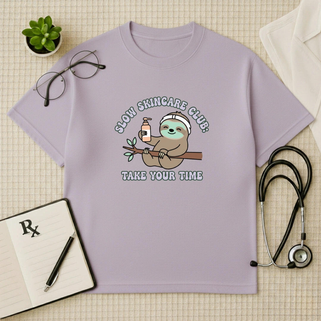 Slow Skincare Club Sloth Oversized T-Shirt