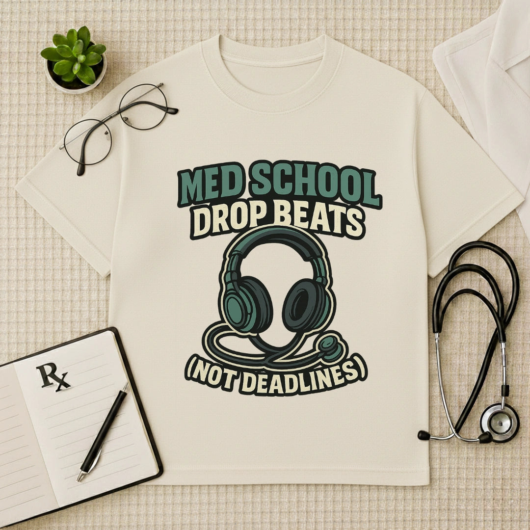 Med School Drop Beats  Student Hustle Oversized Tee