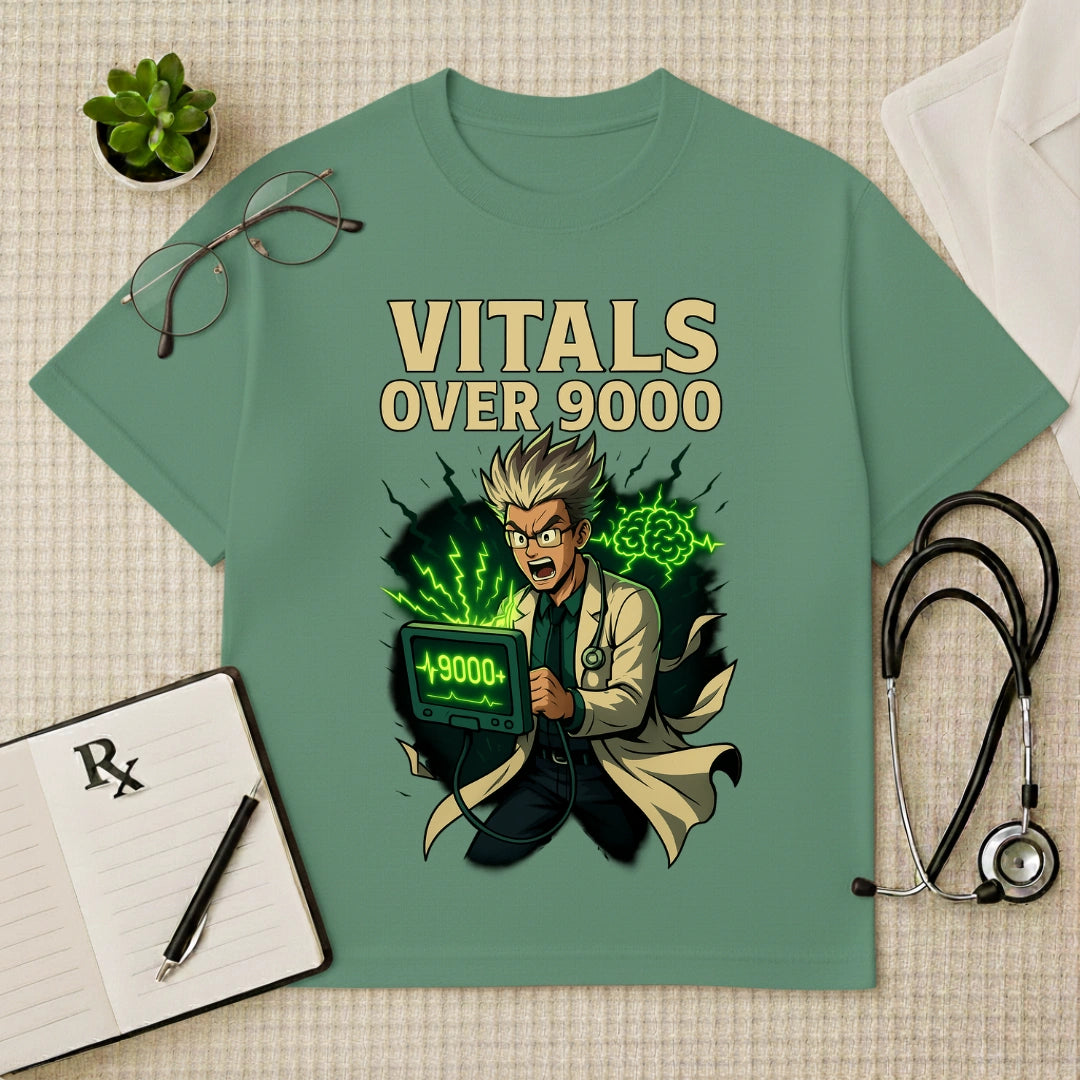 Vitals Over 9000  Anime Doc Swag Oversized Tee
