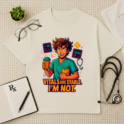 Vitals Are Stable Doctor Quote Oversized T-Shirt