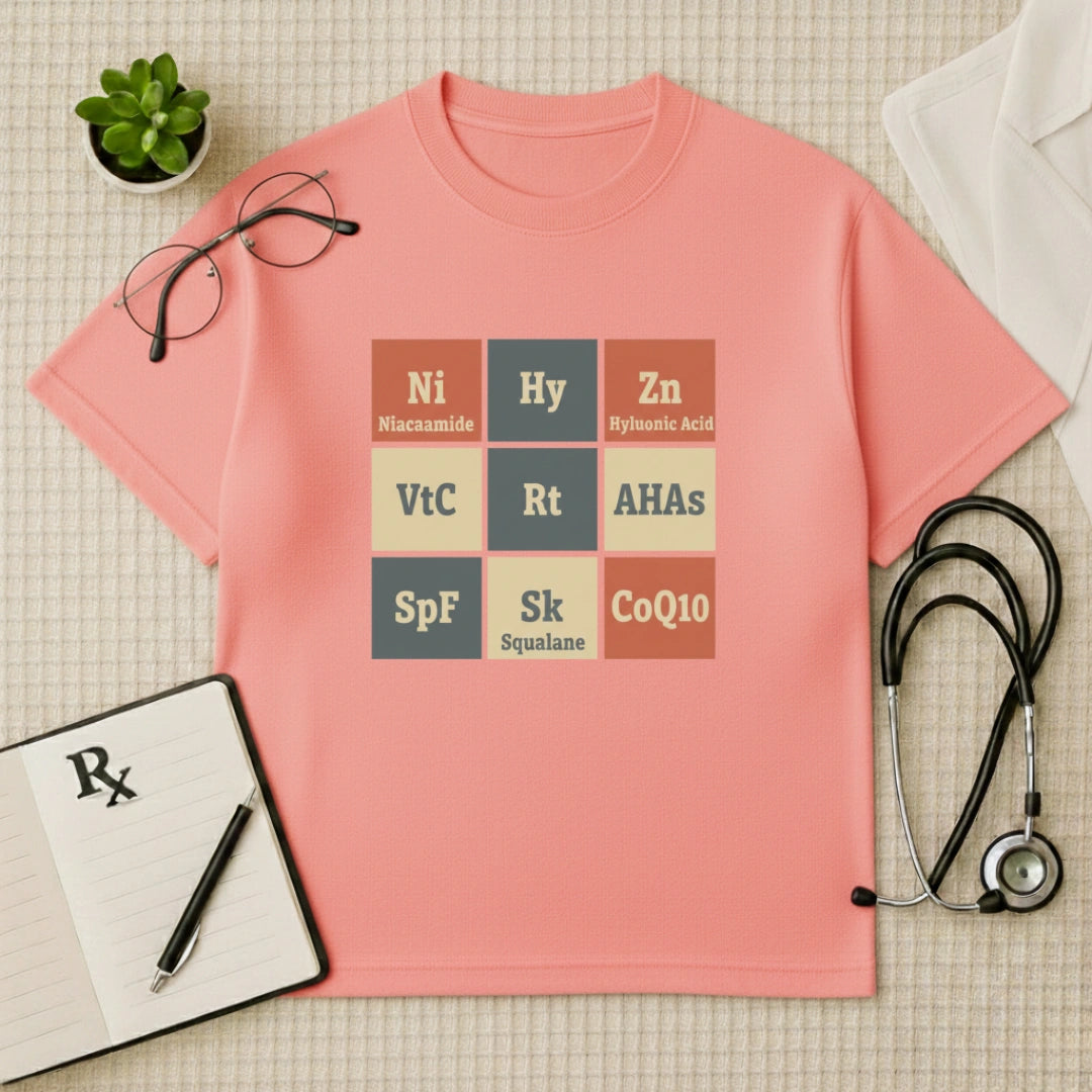 Skincare Elements Periodic Oversized T-Shirt
