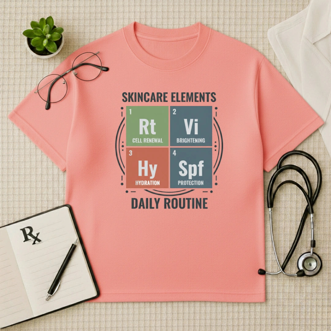 Skincare Elements Daily Routine Oversized T-Shirt