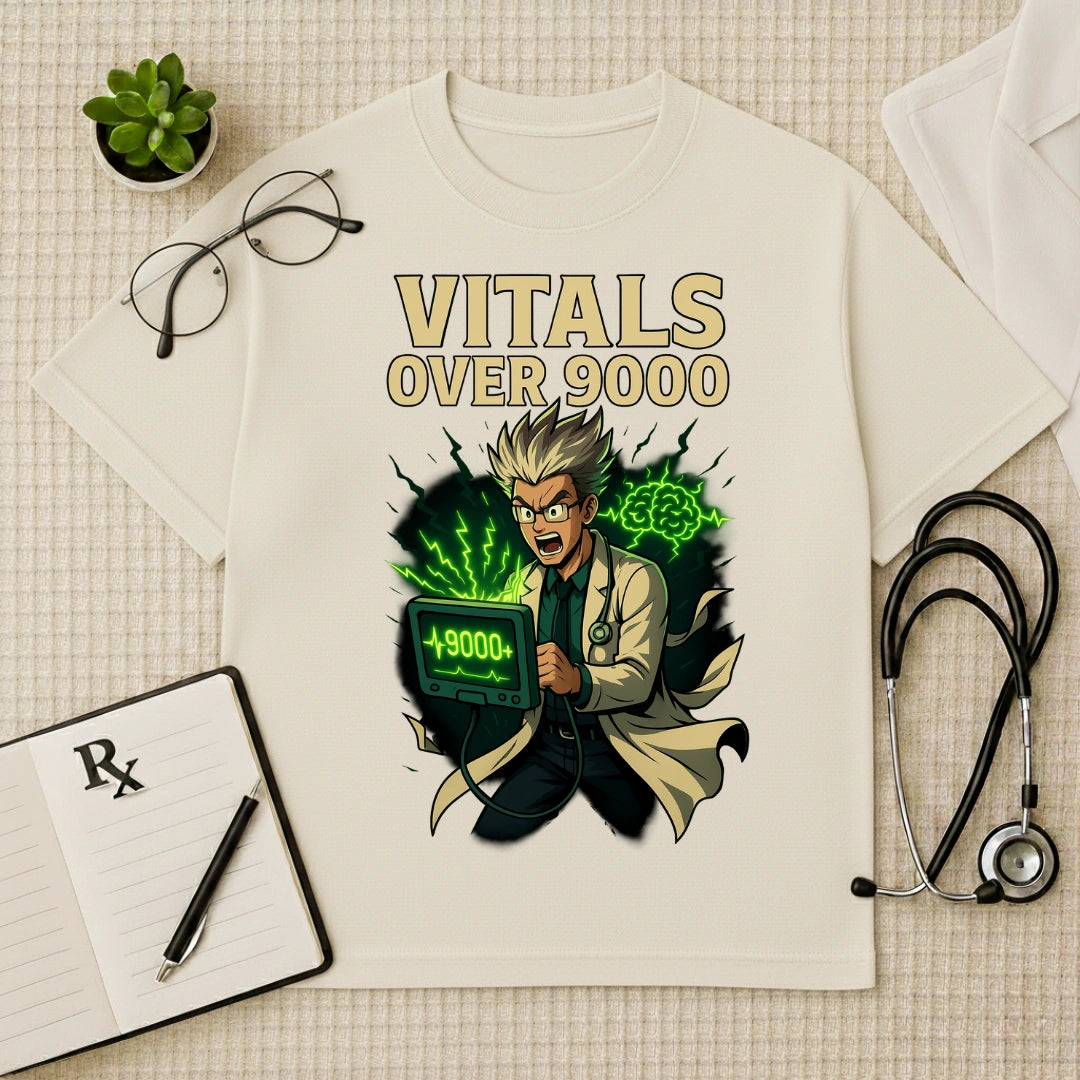 Vitals Over 9000  Anime Doc Swag Oversized Tee