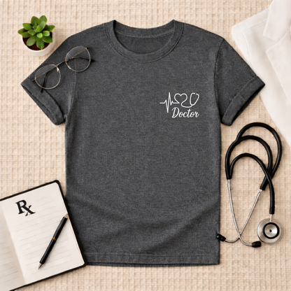 Heartbeat Stethoscope Doctor Logo Unisex T-Shirt